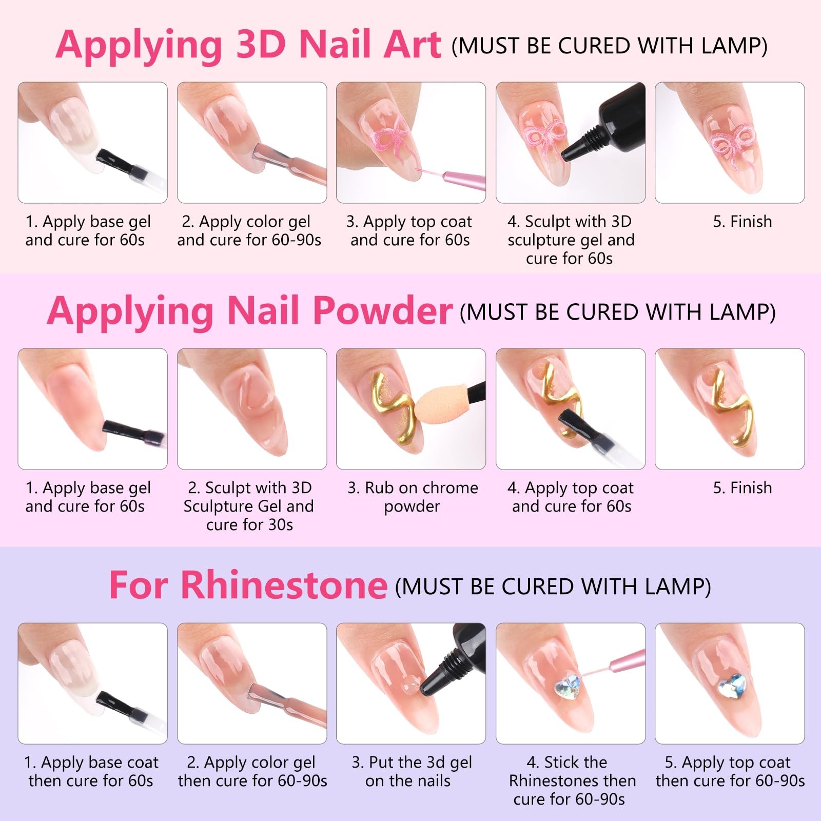 BQAN 3D Nail Sculpting Gel Kit – Professional No-Wipe Formula with Clear