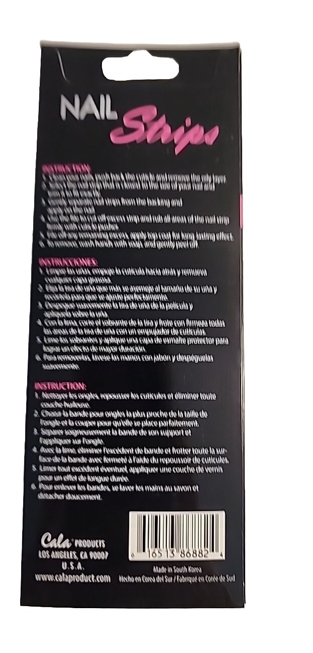 Cala Pink Glitter Nail Strips. Oblong, Self Adhesive, Single Use. #86882.