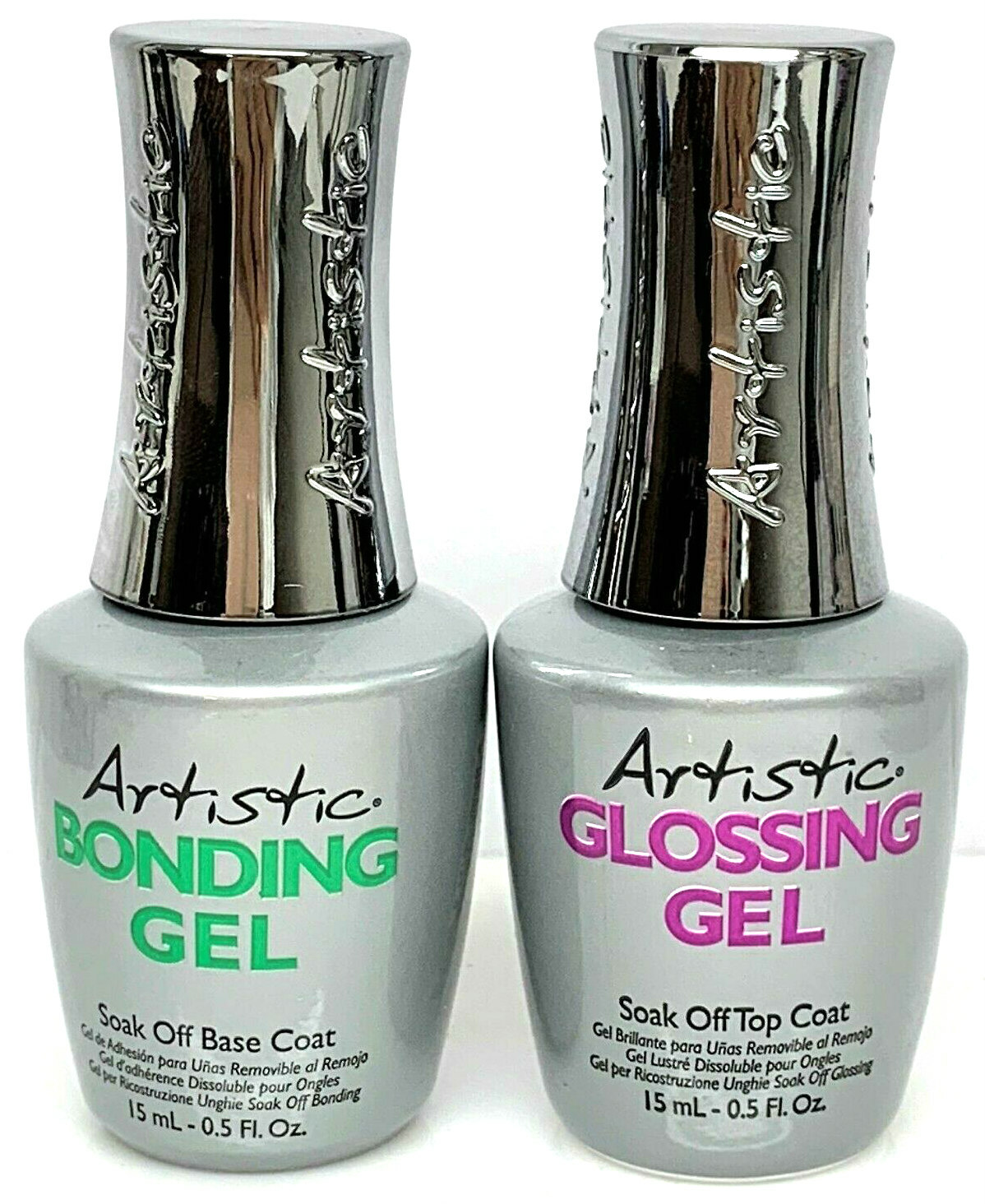 NEW PACKAGING – Artistic Soak Off Gel Duo – Bonding (Base) + Glossing (Top)