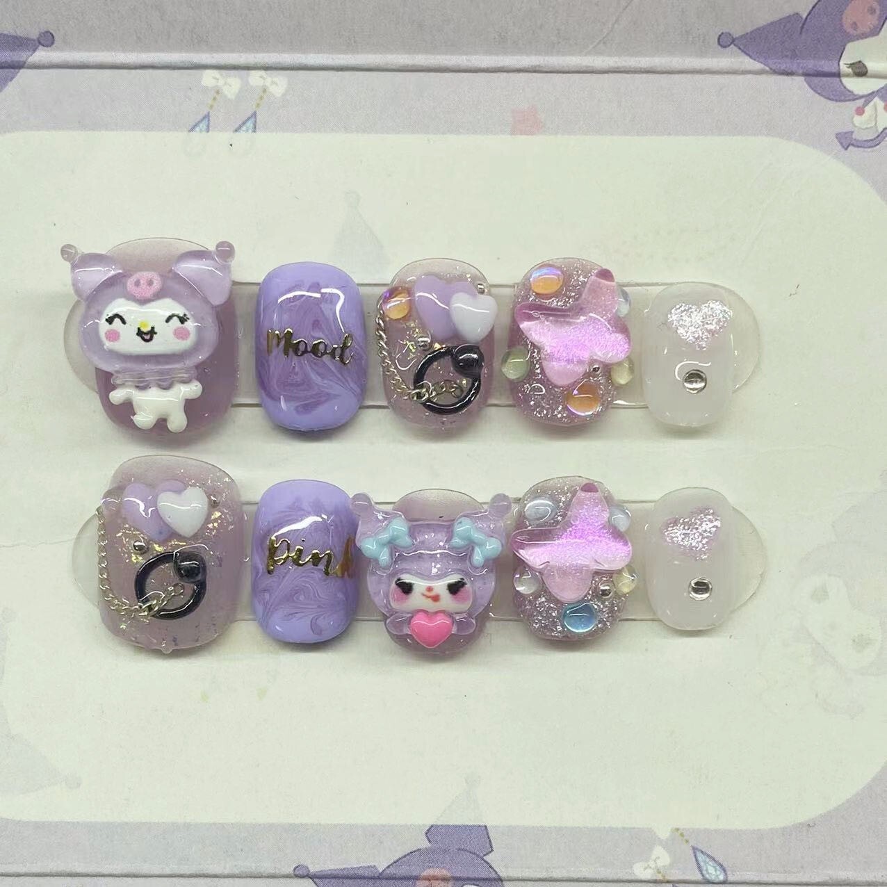 Kuromi Kawaii Artisan Press On Nails