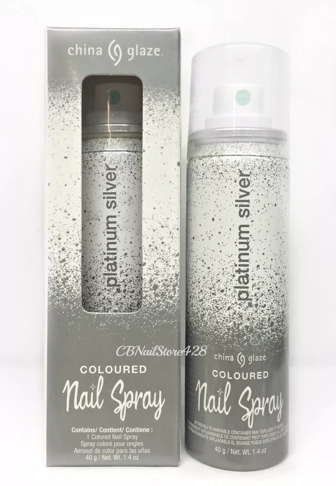 China Glaze Nail Lacquer – COLOURED NAIL SPRAY 1.4oz/40g – SILVER