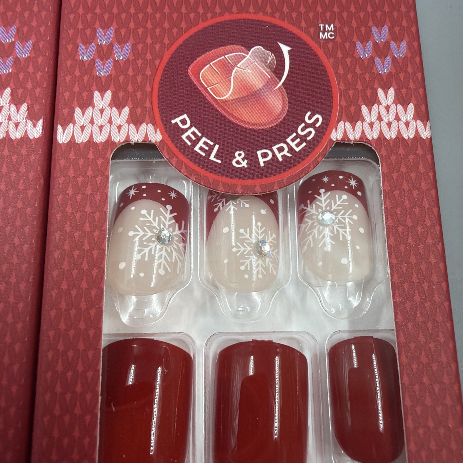 3 Boxes- KISS 30 ImPRESS ON NAILS Christmas Holiday “Santa Baby” Short New