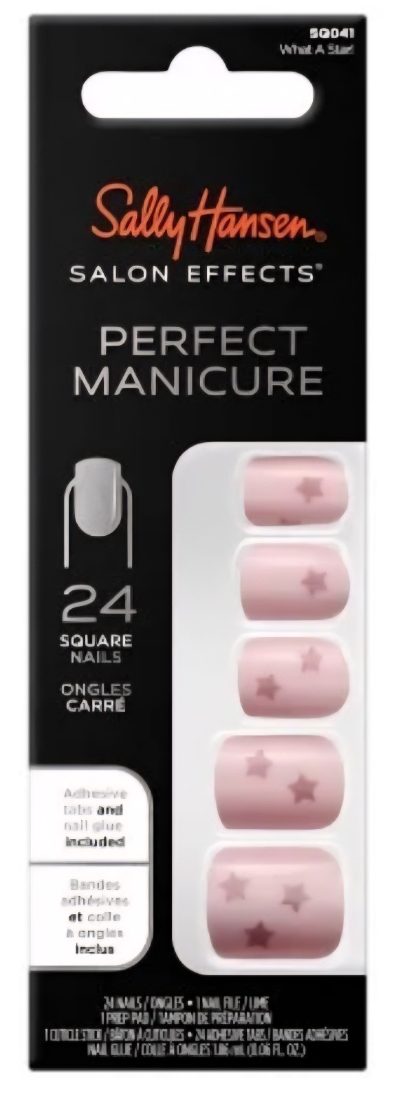 Lot of 2 Sally Hansen Perfect Manicure Press-On Nails • Pink/Purple • Square