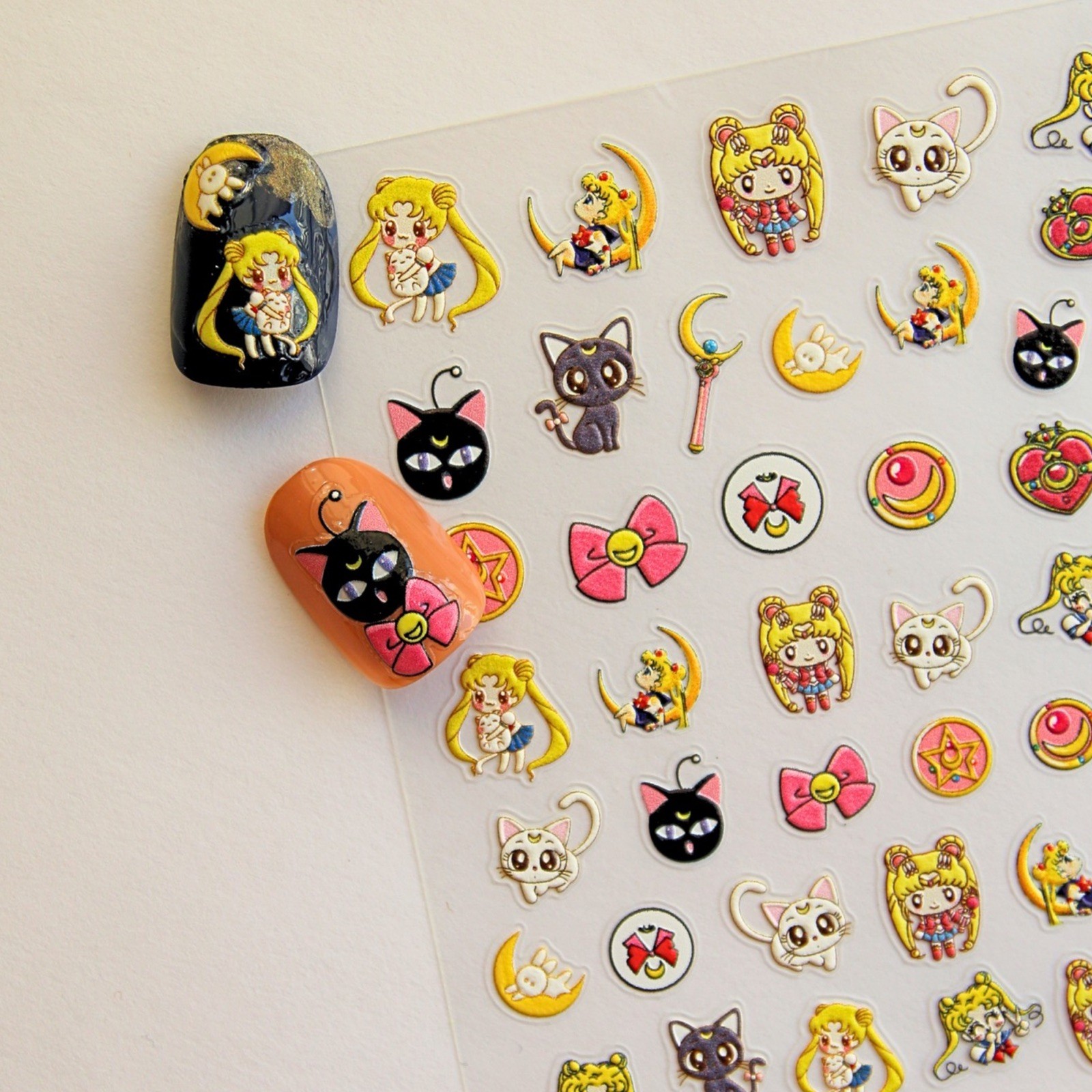 Anime Sailor Moon Nail Stickers 3D Nail Stickers Nail Supplies for DIY Nail