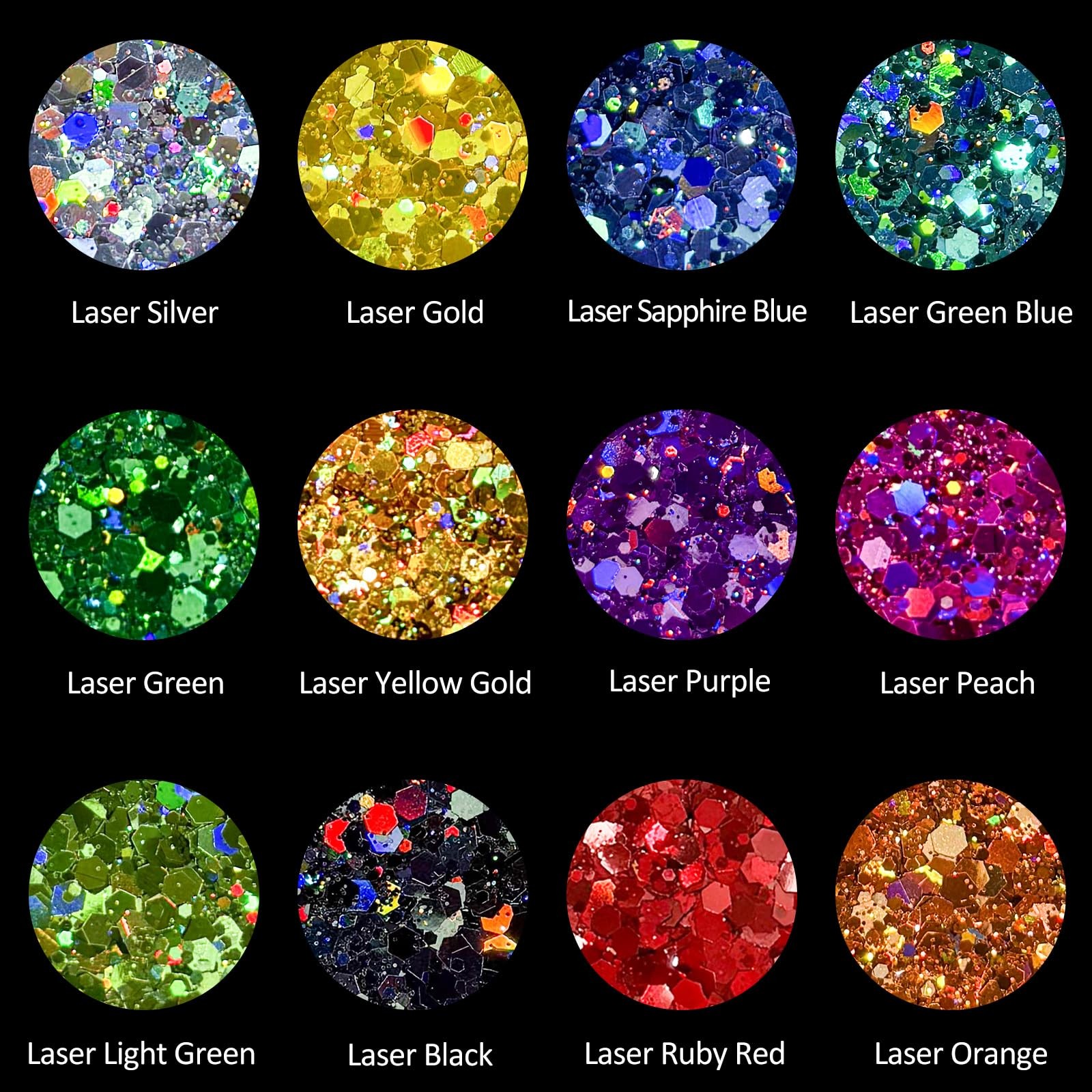 Snorbla Green Blue Glitter, 150G/5.29OZ Holographic Chunky Glitter for Craft,…