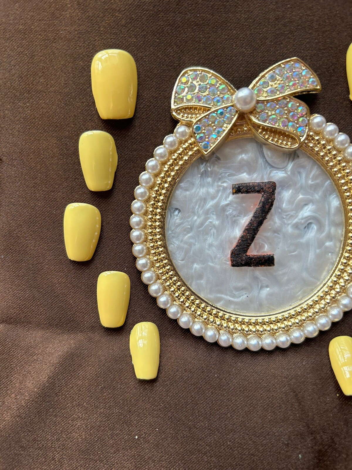 Z NAILZ! Handmade “Selena Gomez” Butter Yellow Spring Press On Nails S Coffin