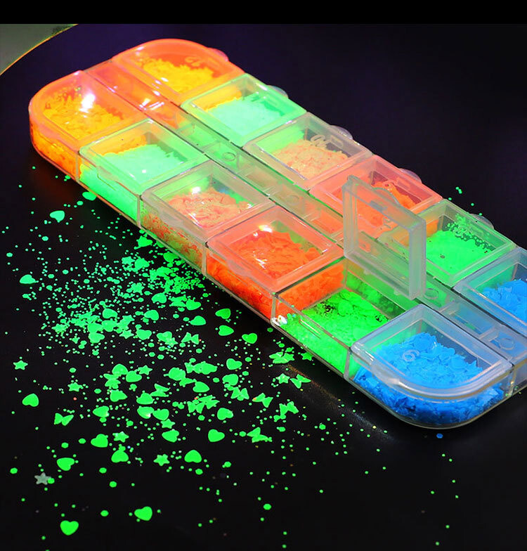 Butterfly Love Luminous Shiny Colorful Nail Art Glitter Sequins Glow In The Dark