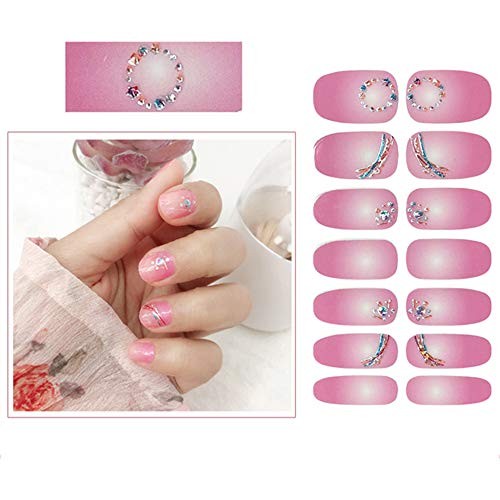 112pcs 8 Sheets Full Nail Wraps Stick on Gel Nail Polish Strips Stickers 25