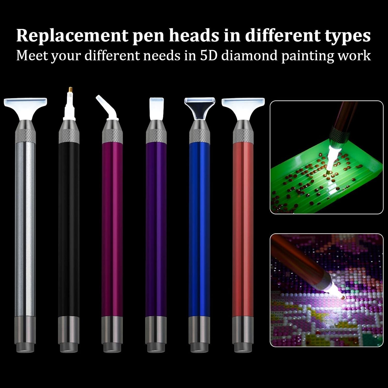 Versatile LED Craft Pens with 15 Replacement Tips for Diamond Painting & Nails