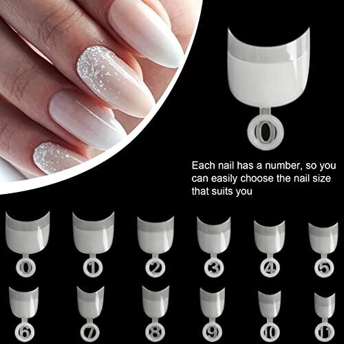 Short Nail Tips- 600PCS Oval Half Cover 600pcs Natural Short Oval Nail Tips