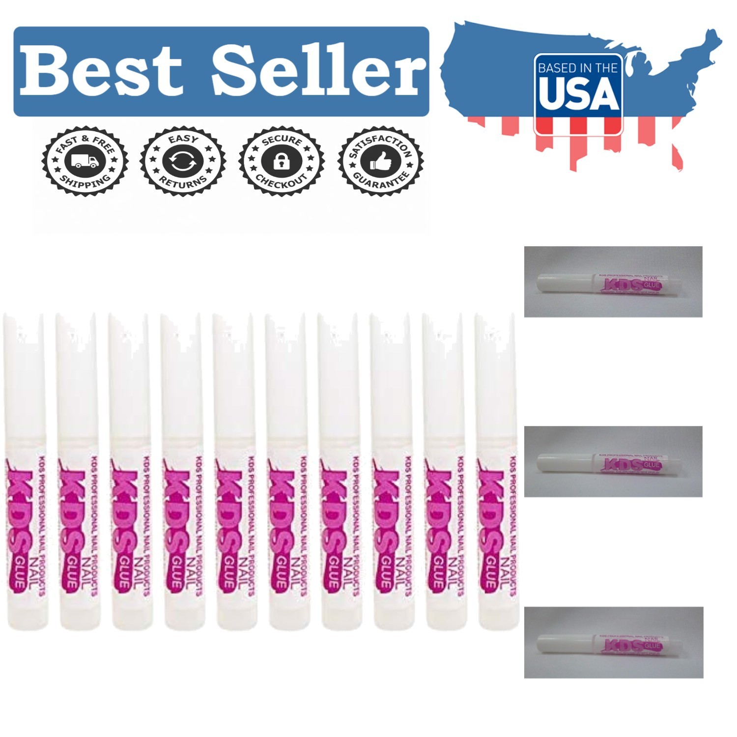 Professional Quality Nail Tip Glue: 10 Tubes – Waterproof Adhesive for Acrylics