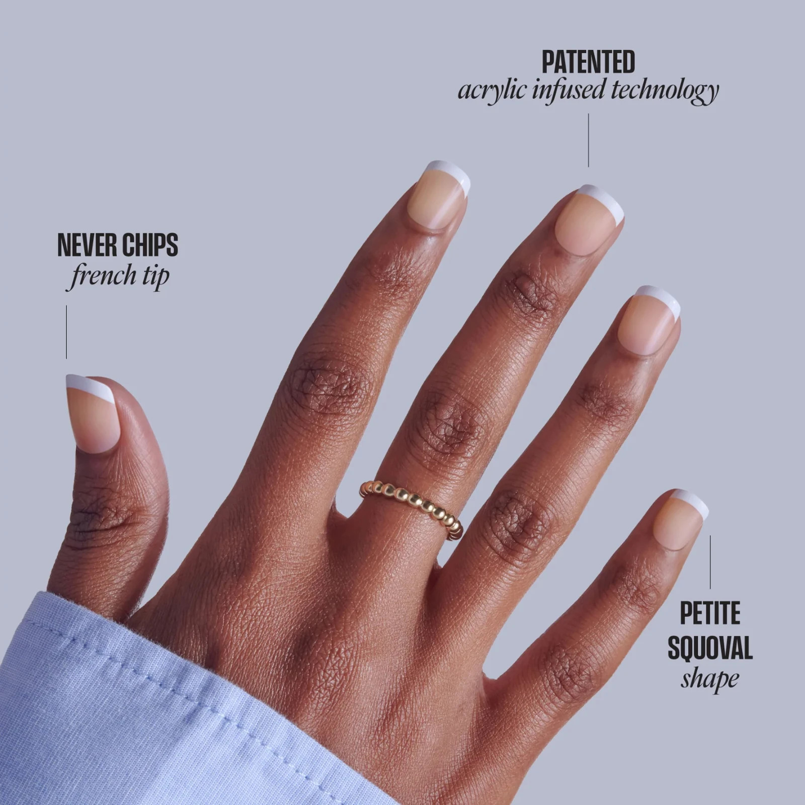 KISS CORE 32 FRENCH NAILS W/ GLUE – PETITE SQUOVAL #CF01 PERFECTION