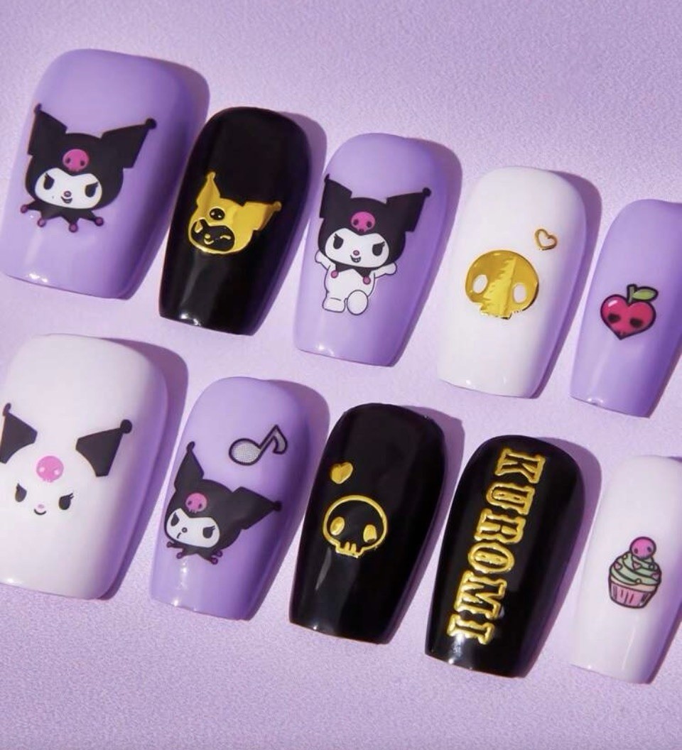 Sanrio Kuromi Nail Stickers Nail Art Decorative Stickers Fun Designs