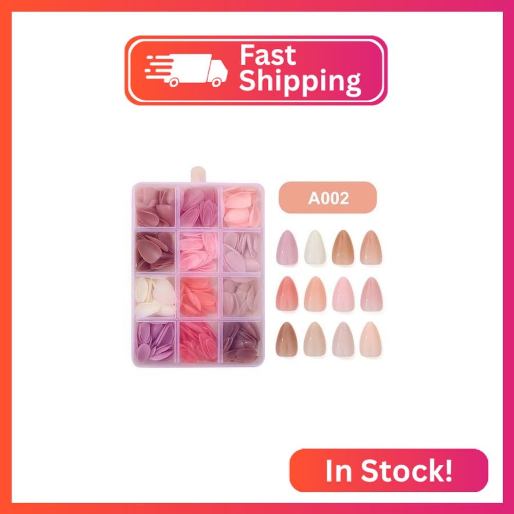 360Pcs Almond Press on Nails Short Fake Nails Solid Color False Nails Full Cover
