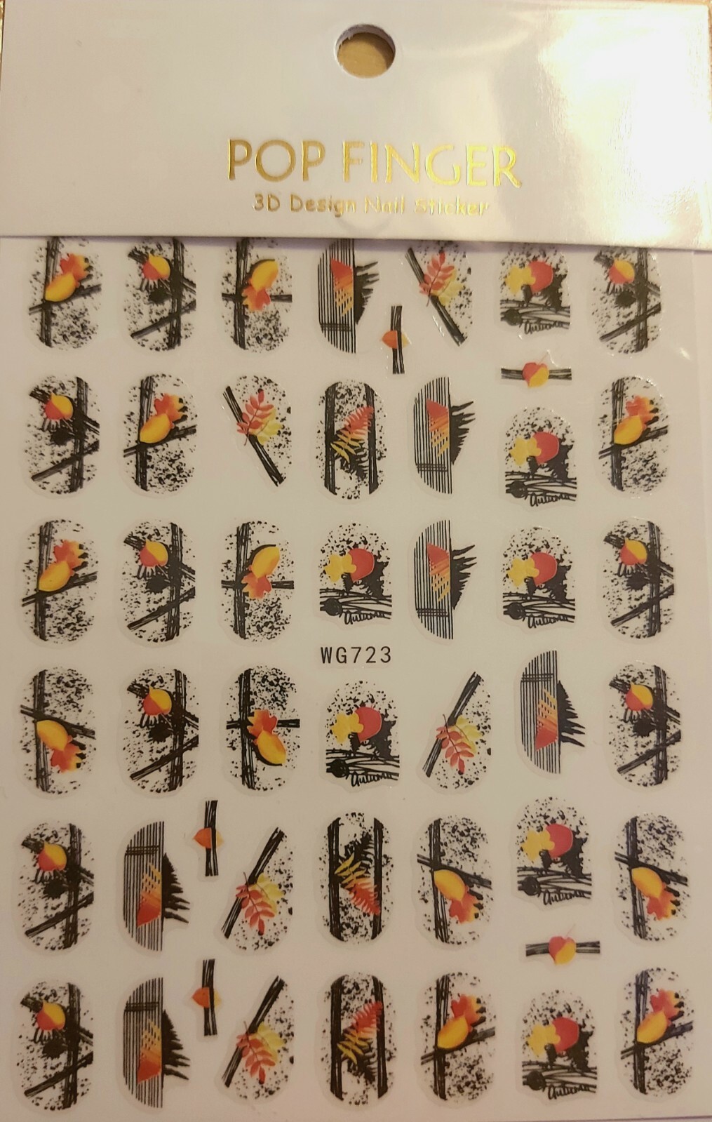 Nail art stickers, self adhesive, ‘Autumn’ WG723 1pc