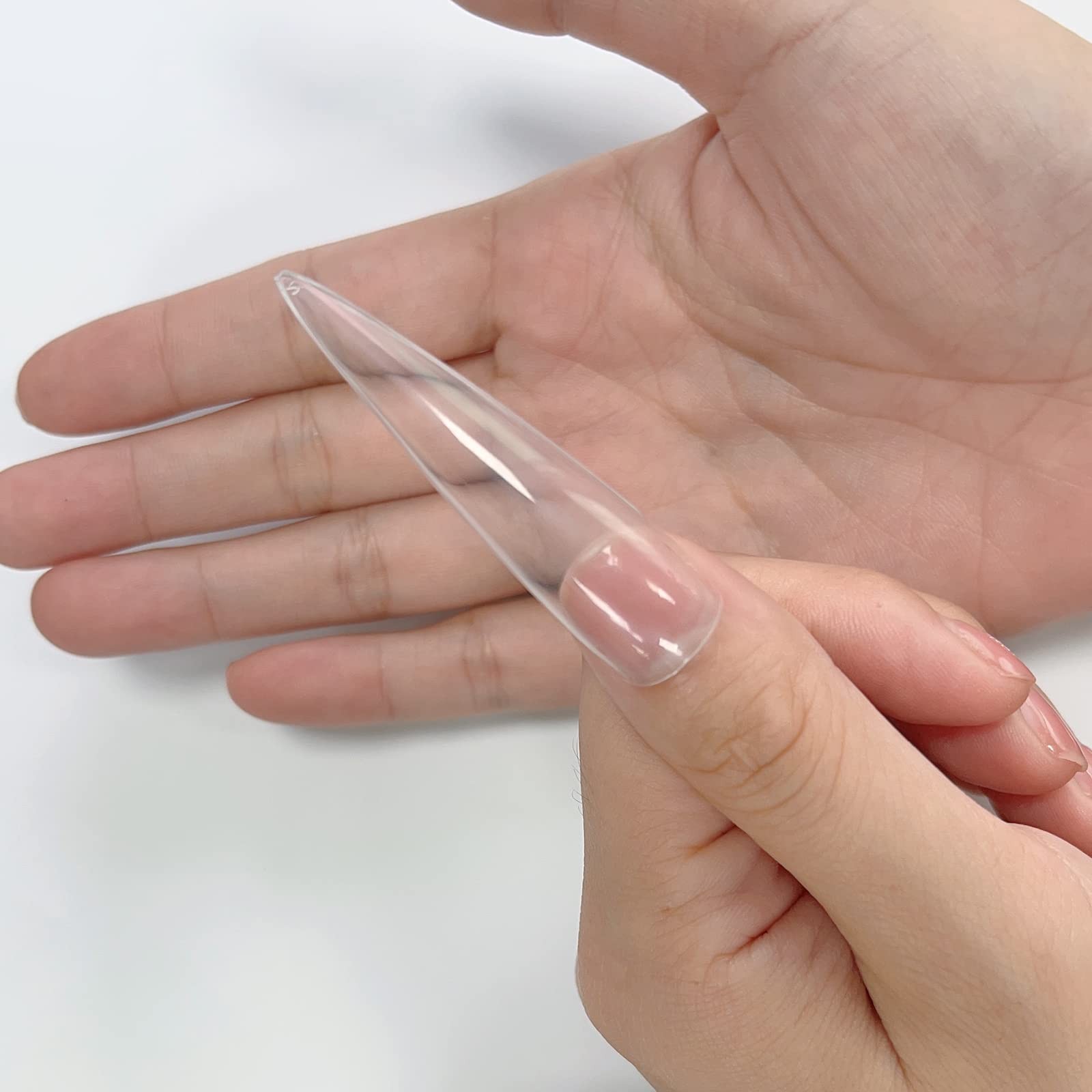 AddFavor 600pcs XXXL Clear Stiletto Nail Tips Extra Long 3xl Large,