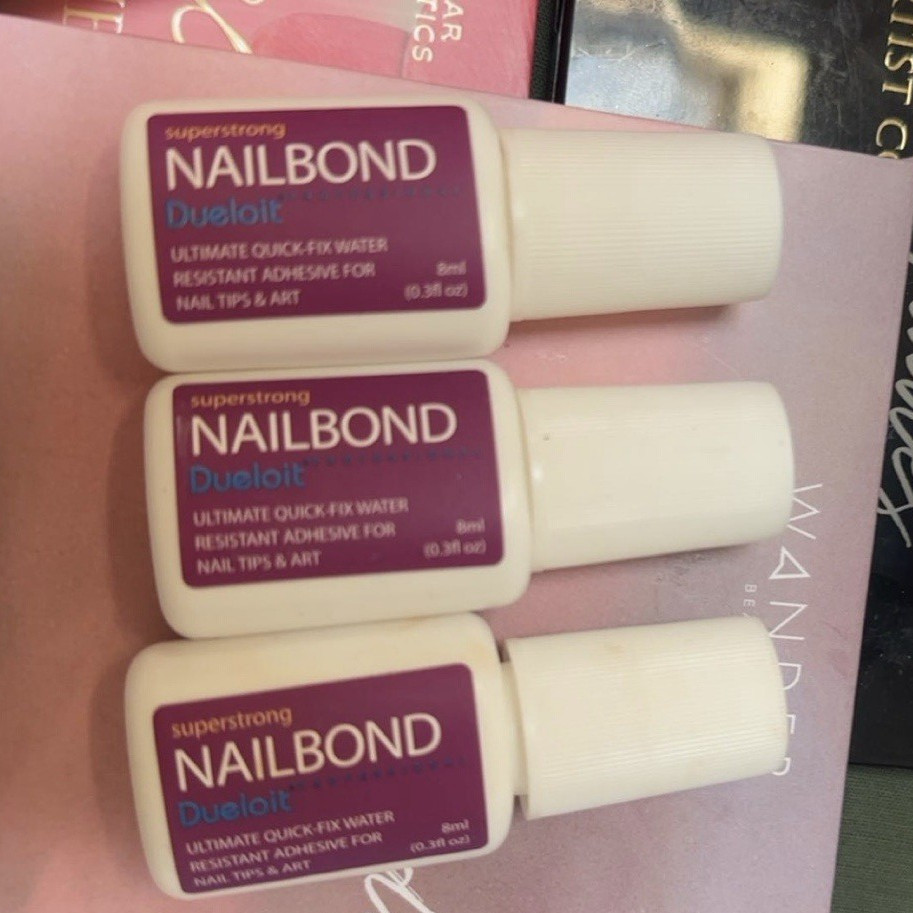 Superstrong Nail Glue Lot of 3 Quick-Drying Instant Resistant Long Lasting