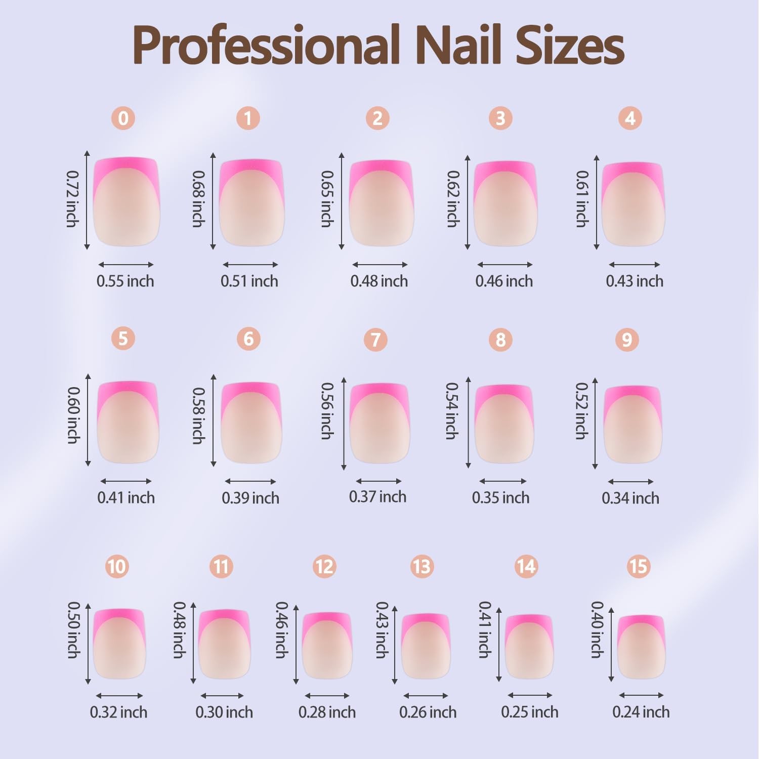 Misssix Purple French Tip Press on Nails, 160Pcs, Short Square Fake Nails