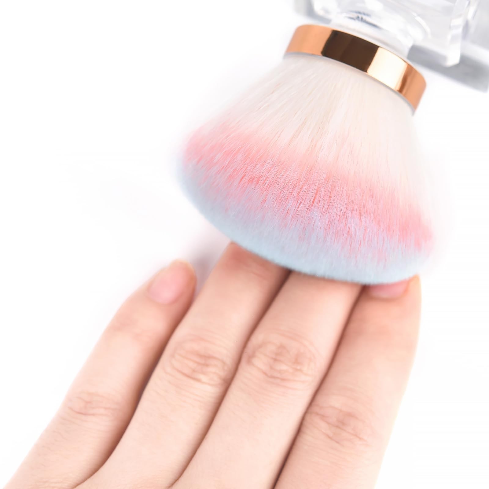 KADS Nail Dust Brush Makeup Brush Flower Shape Crystal Base Nail Cleaning Bru…