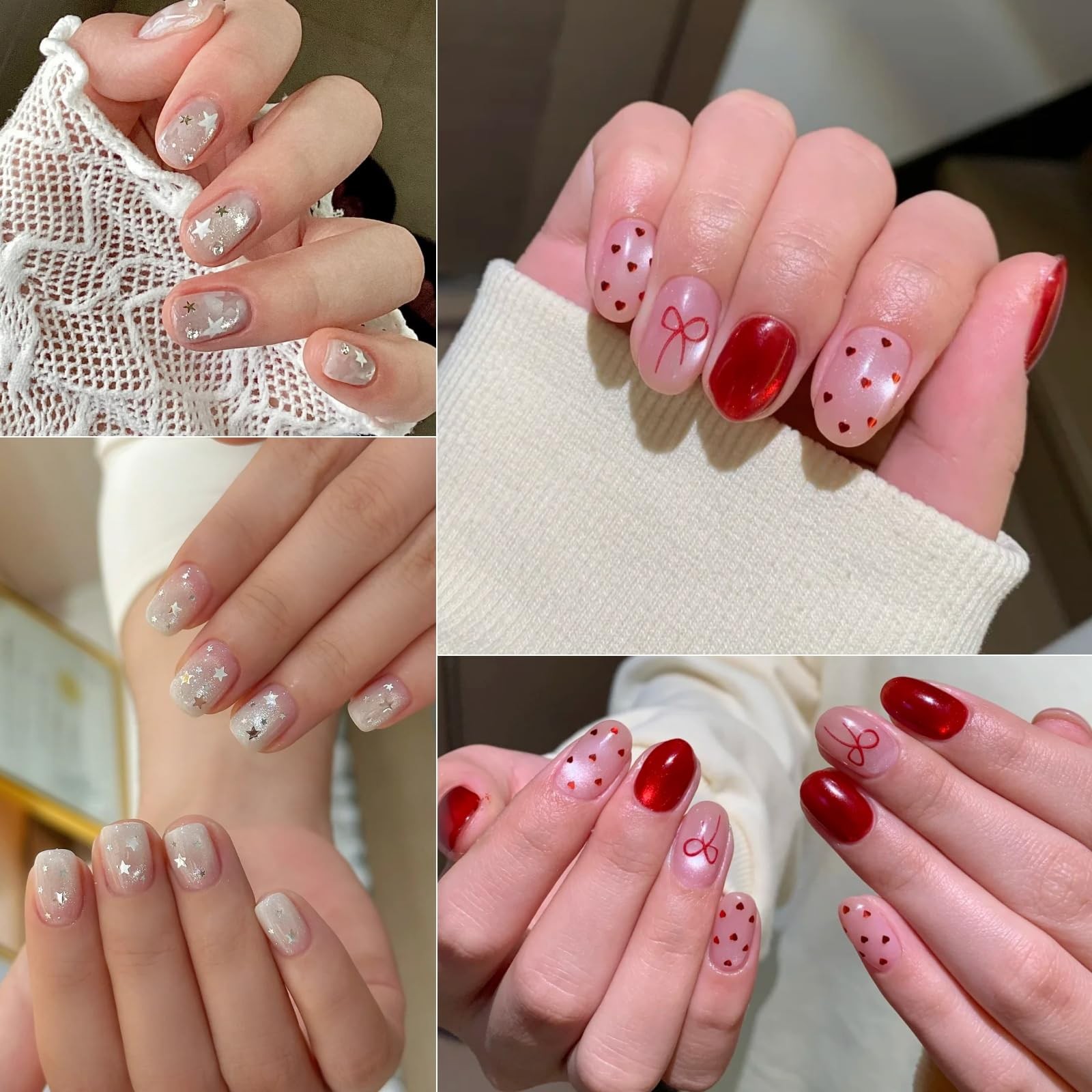Heart Nail Art Glitter,Holographic Mini Love Heart Star Nail Art Flakes Multi…