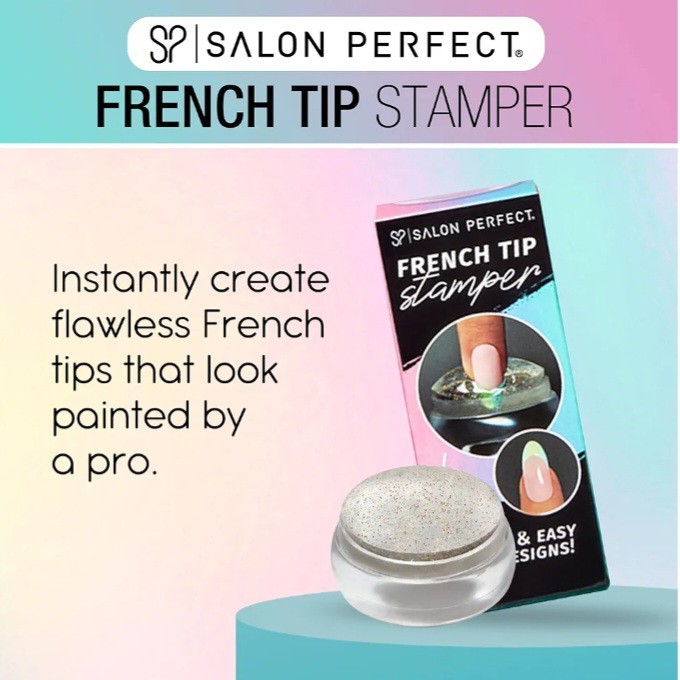 2pcs Salon Perfect French Tip Nail Stamper Diy Nail Art Stamping Tool