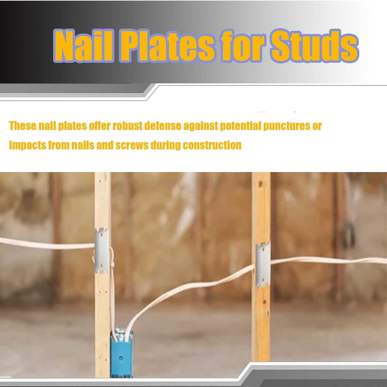 Versatile Nail Plate Shields 1.5×2.5 Inch – 50 Pack for Secure Wiring Protection