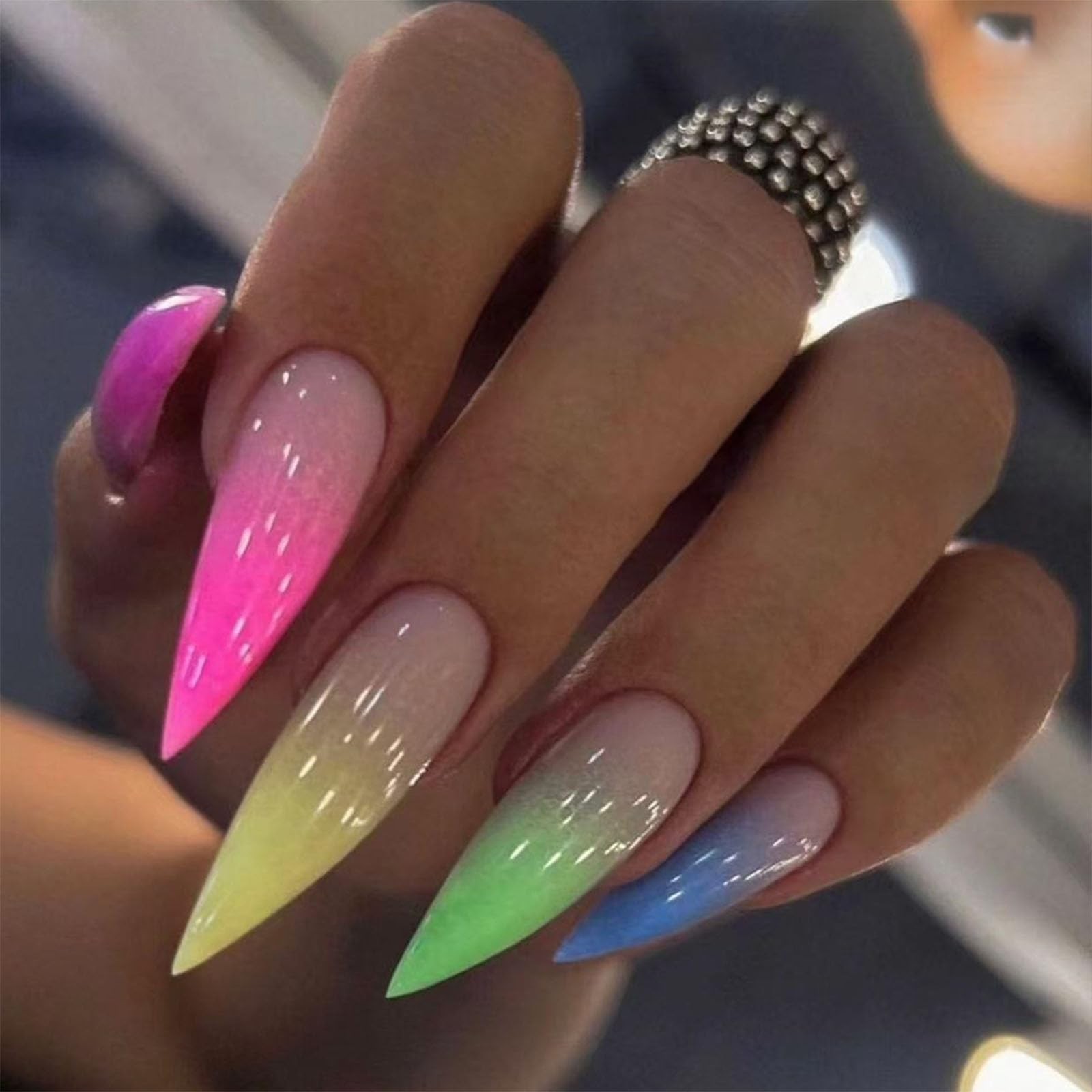 IMRAIN Colorful Ombre Press on 0.04 Fl Oz (Pack of 24), Y-20Colorful Gradient