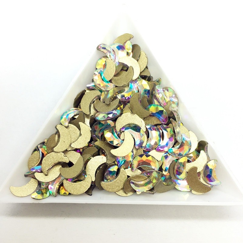 Top Multi-Shape Czech Crystal AB Flatback Nail Art Rhinestone 3D Tips Decoration