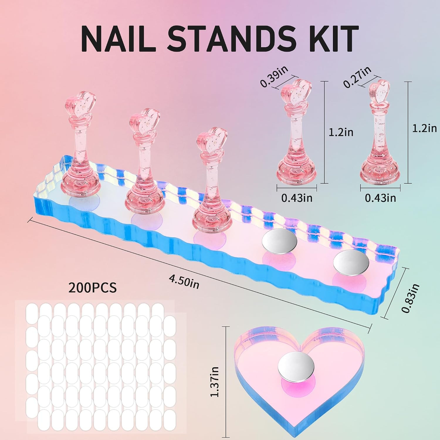 2 Set Nail Stand, Nail Holder for Painting Nail Stand for Press Ons with Double-