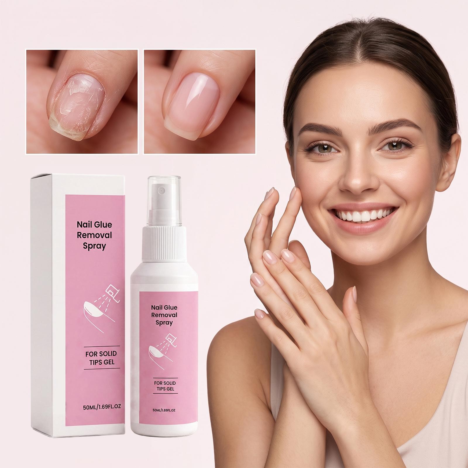 50ml Press On Nail Glue Removal Spray Instant Peel No Damage Manicure Tool