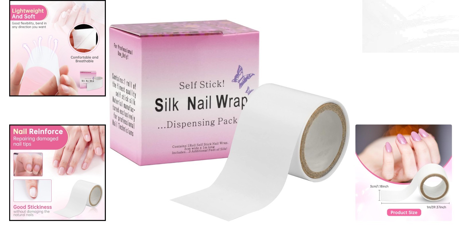 High-Quality Silk and Linen Nail Wrap Tape – Instant Repair Solution for Mani