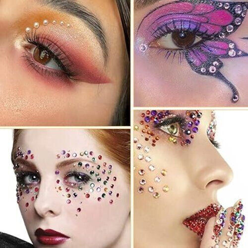 900pcs Multicolour Self-Adhesive Face Gems ? Reusable Rhinestone Stickers