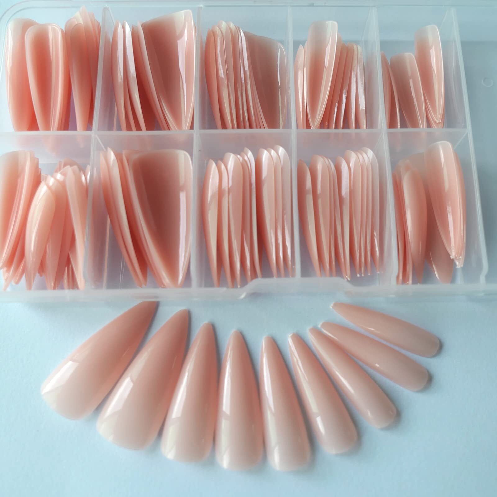 Extra Long Stiletto Glossy Fake Nail 100 Pcs Full Cover Acrylic Press On Nails A