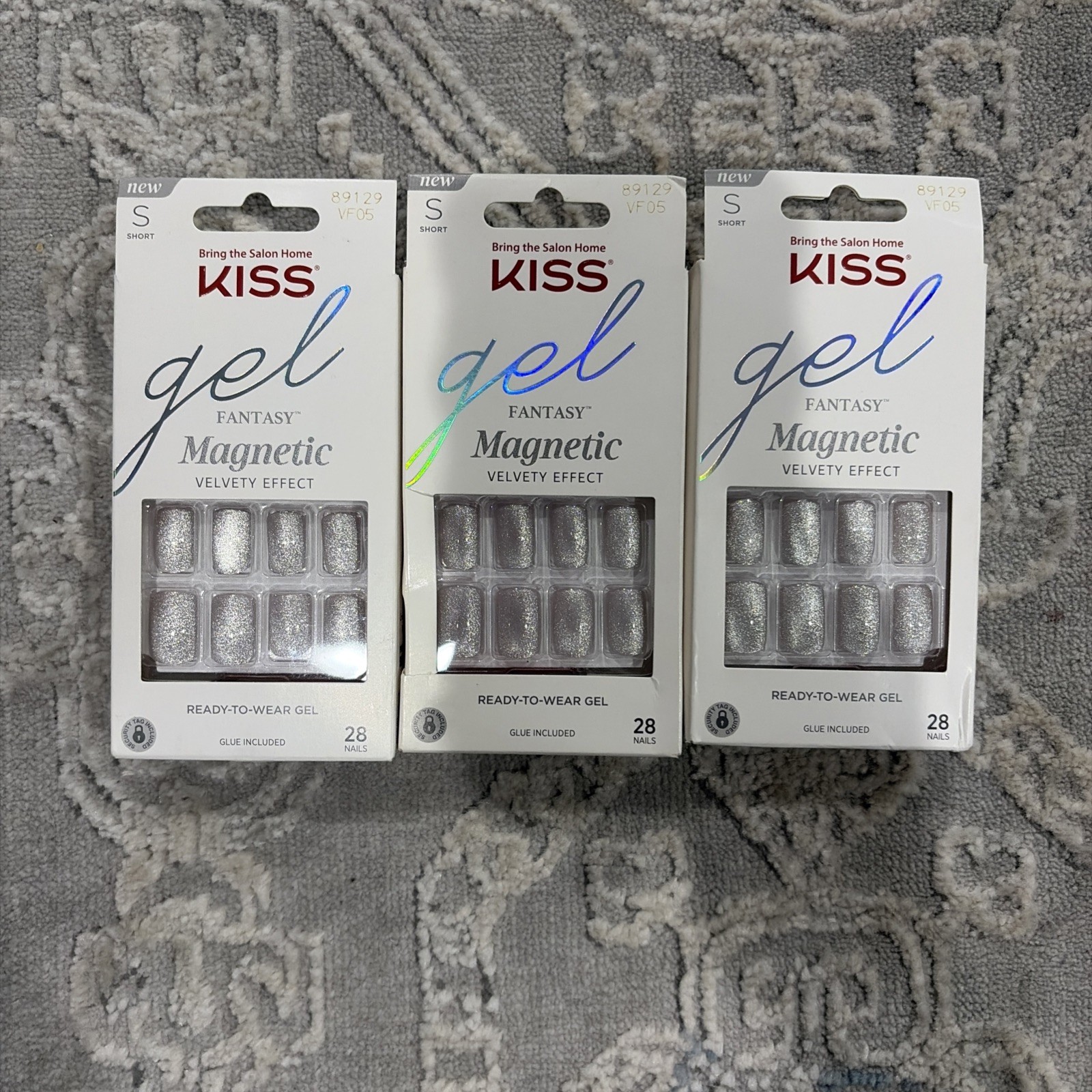 KISS Gel Fantasy NAILS Shiny Magnetic Silver 3 Packs