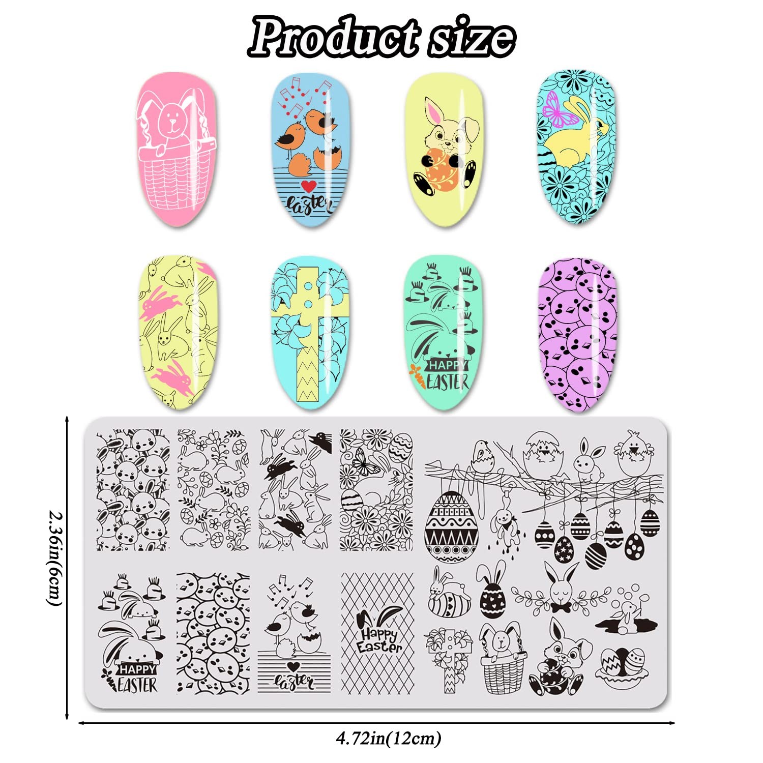 Easter Nail Stamping Plates Cute Bunny Nail Stamping Plate Chick Easter Eggs …