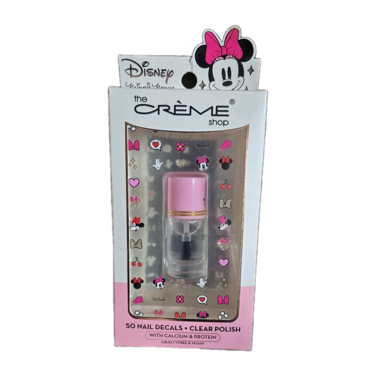The Crème Shop Minnie Mouse Nail Decal + Polish Set Disney Princess Manicure