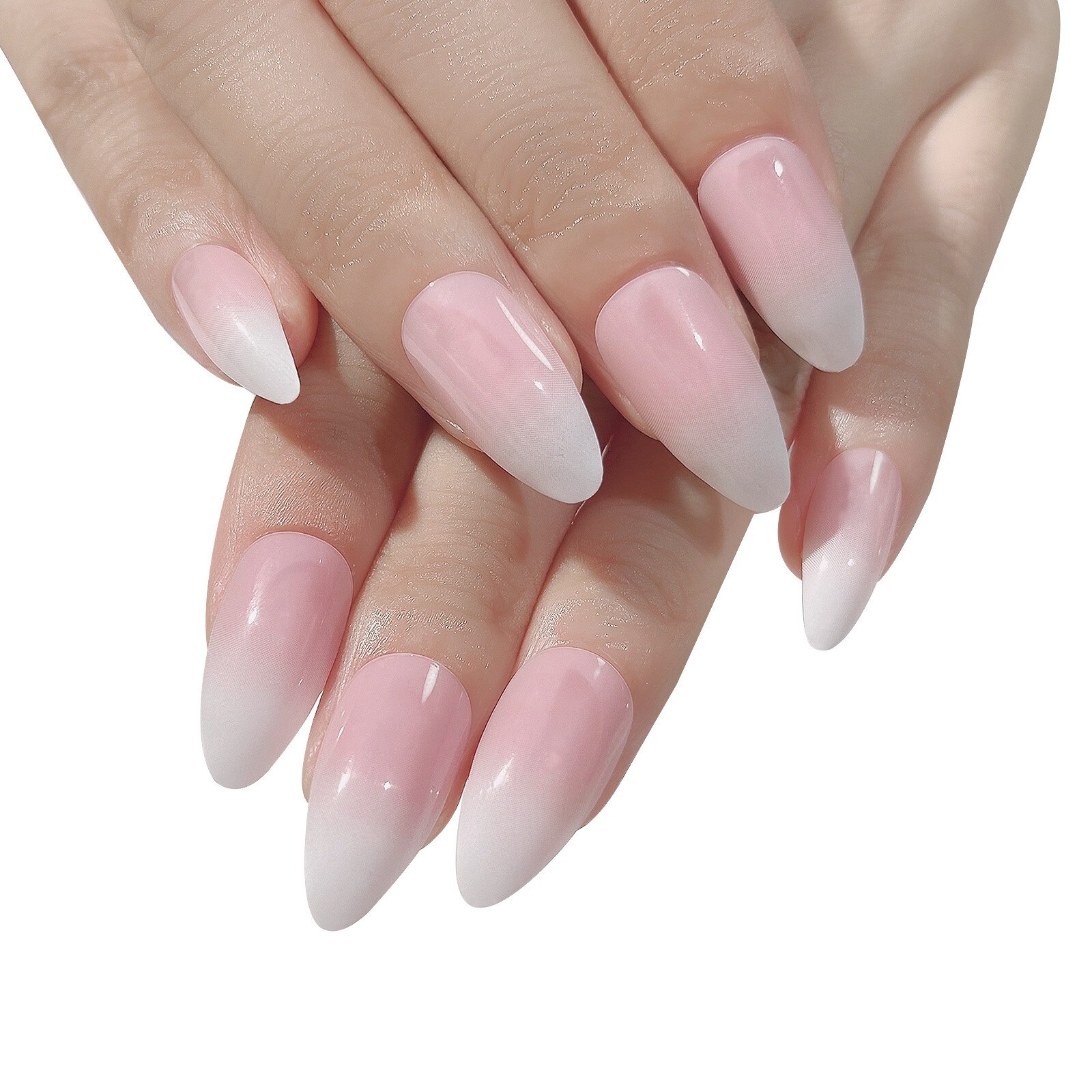 24pcs Durable Detachable False Nail Short Almond Press on Nails for Finger Decor