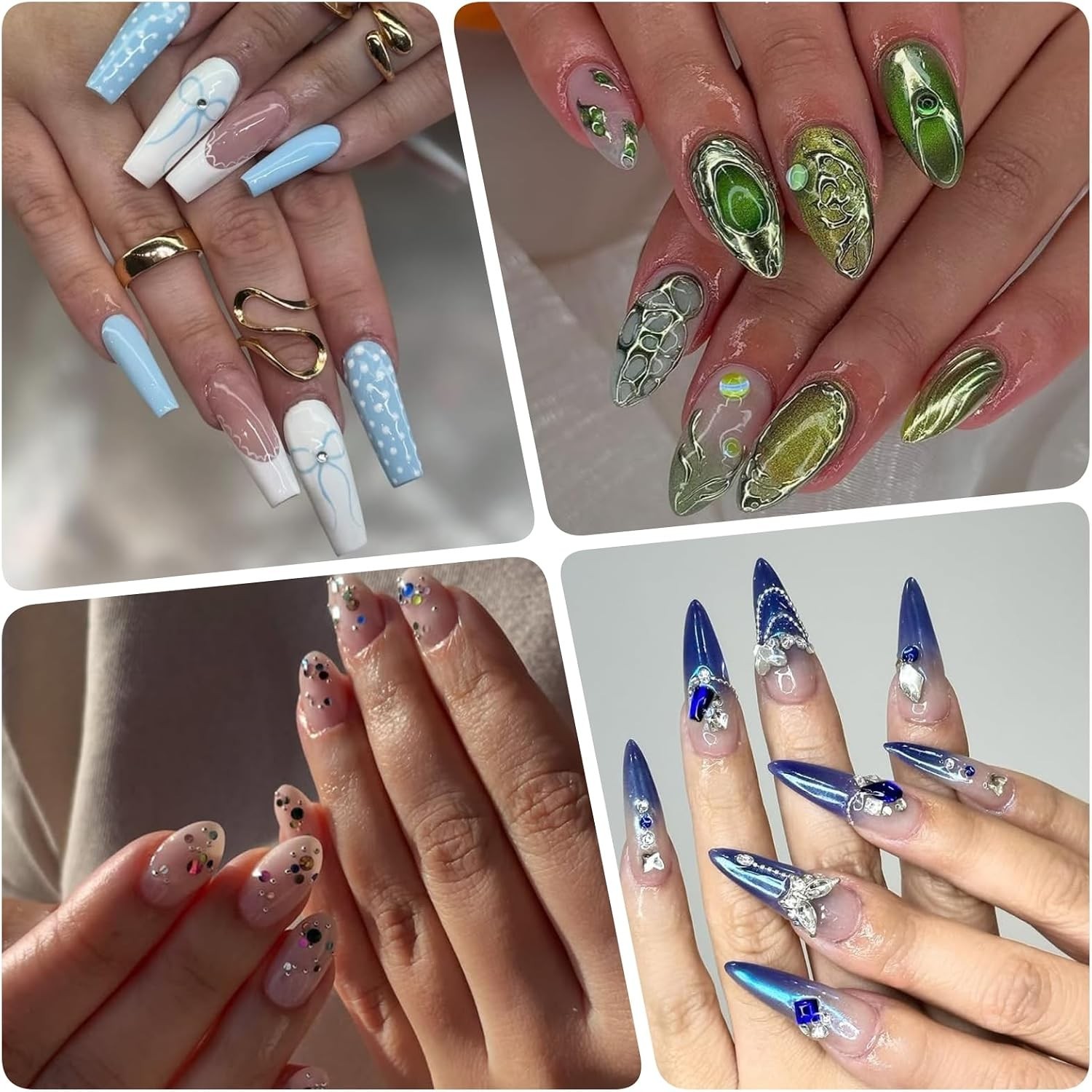 9000 Pcs 3D Nail Charms and Gems Bulk Y2k Cute Charms for Nails Design Kit 11…