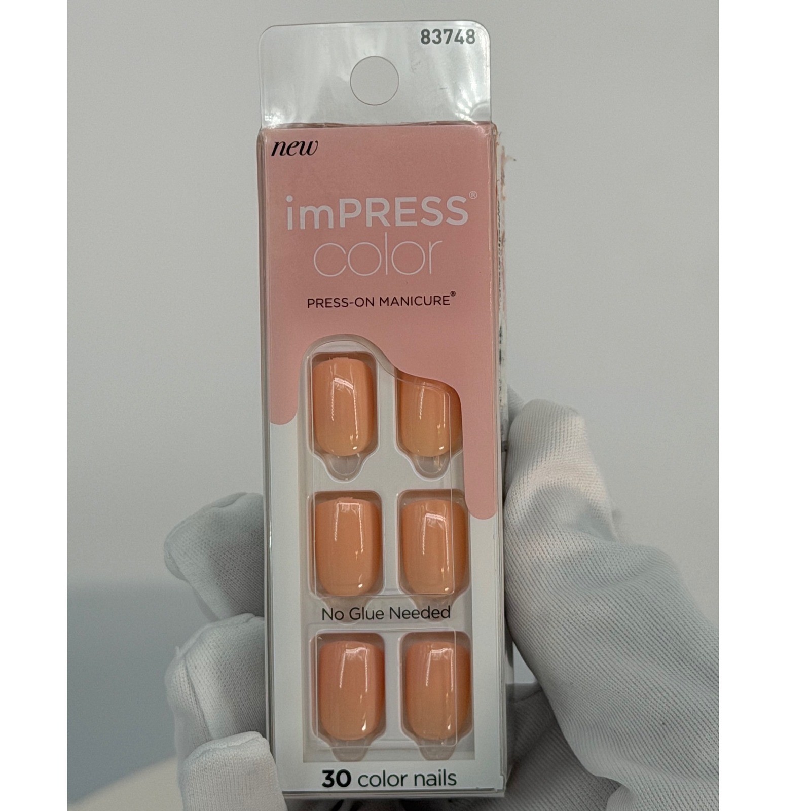 Kiss Impress Color Press On Manicure Peachy Nude 30 Nails Spring Neutral 93-44