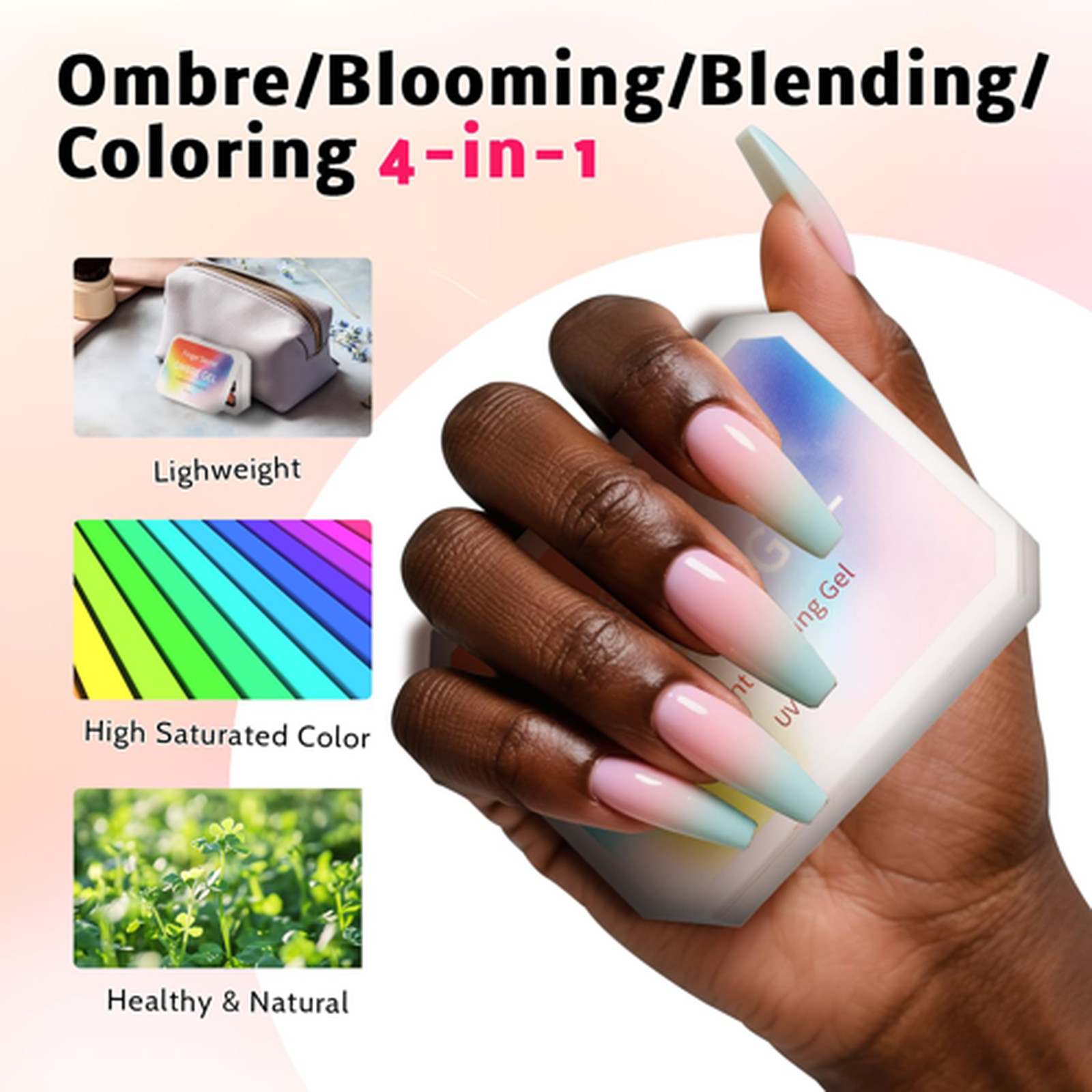 Sponge Pat Paint Nail Gel 9 Colors Ombre Gradient Blush Blooming Flower Nail Art