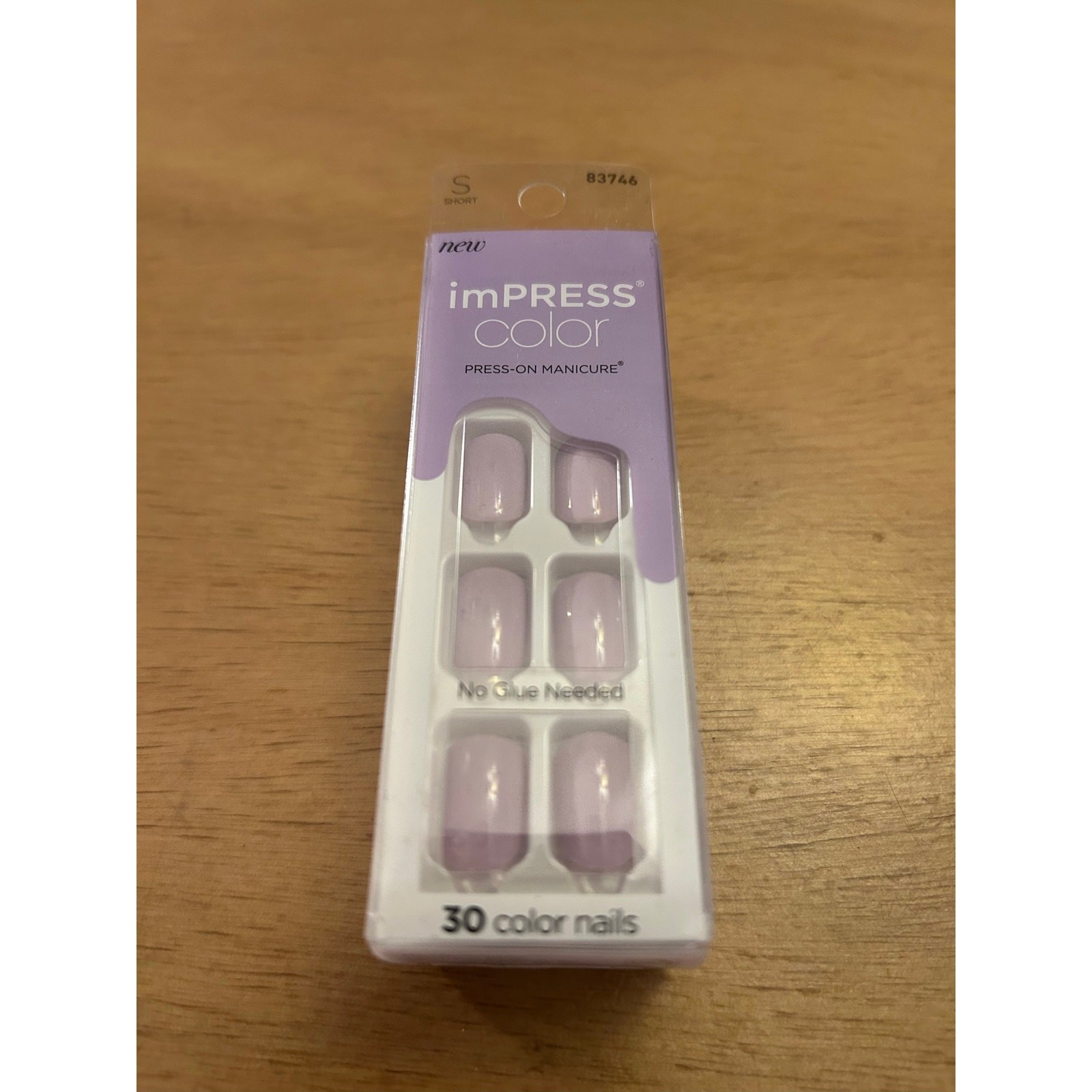 New Impress 30pc Press-On Manicure Nails Short Light Lavender 💜No Glue Needed