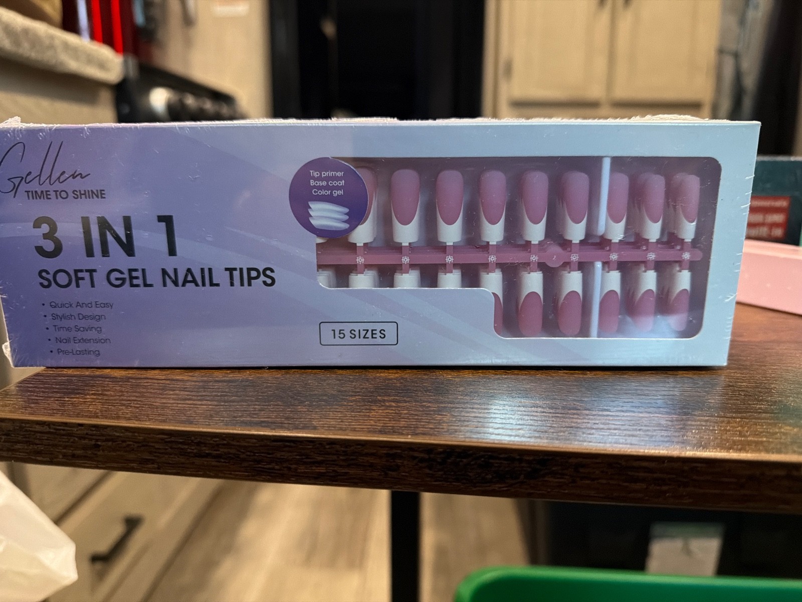 Gellen 3-in-1 Soft Gel Nail Tips – 150pcs Short Square French Pink Ombre – New