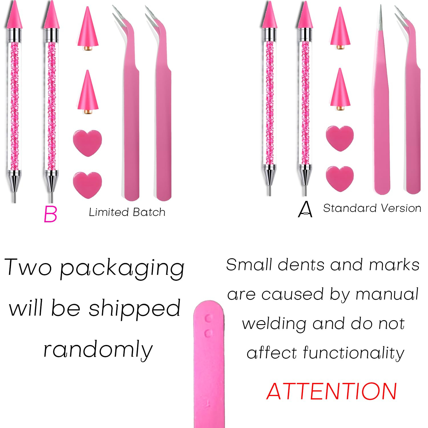8 Pink Rhinestone Picker Tool Set – 2 Pcs Dual-Head Wax Pens with 2 Wax Tips and