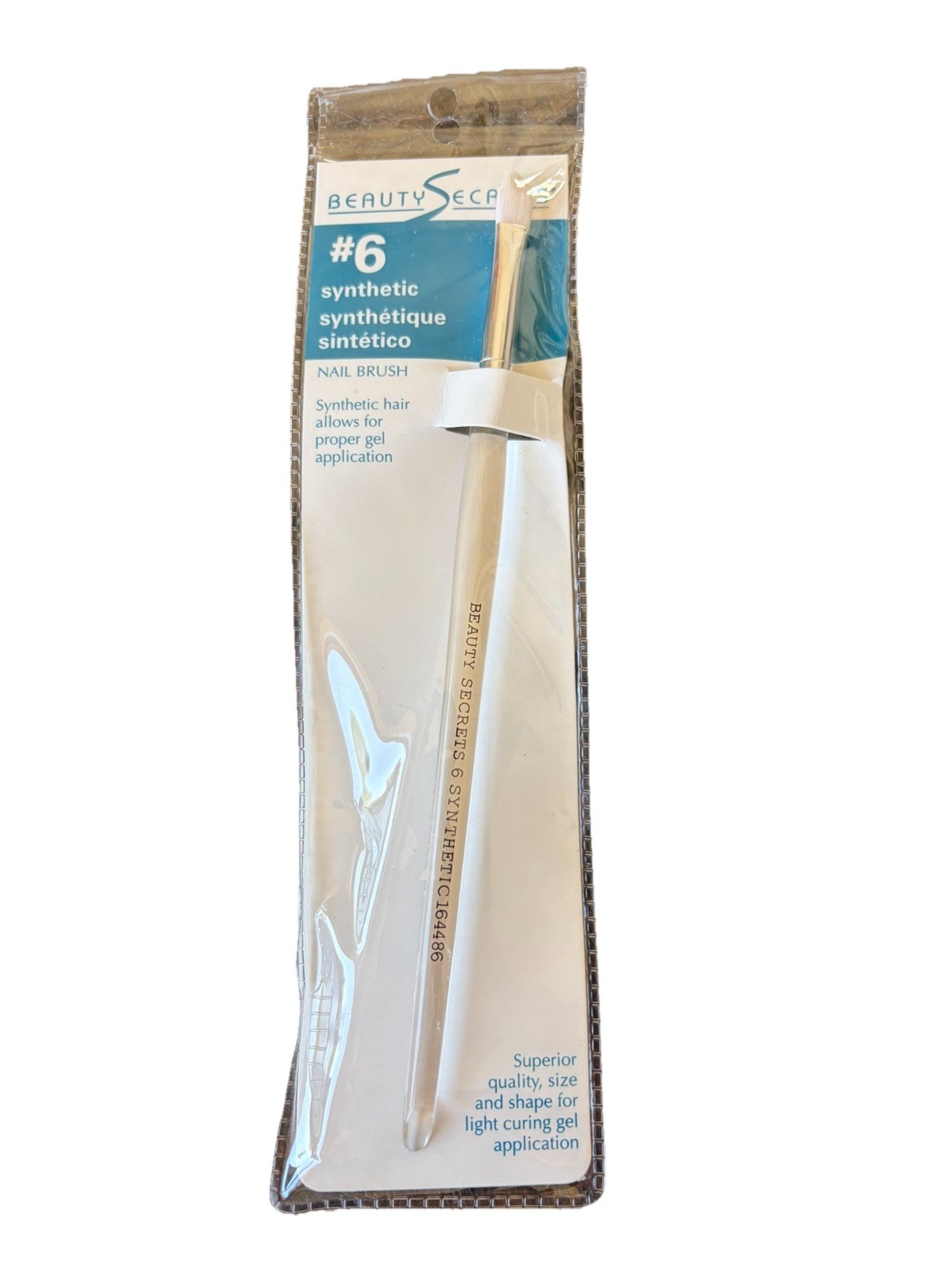 Beauty Secrets #6 Synthetic Nail Brush Synthetic Hair White for Gel Nail Art