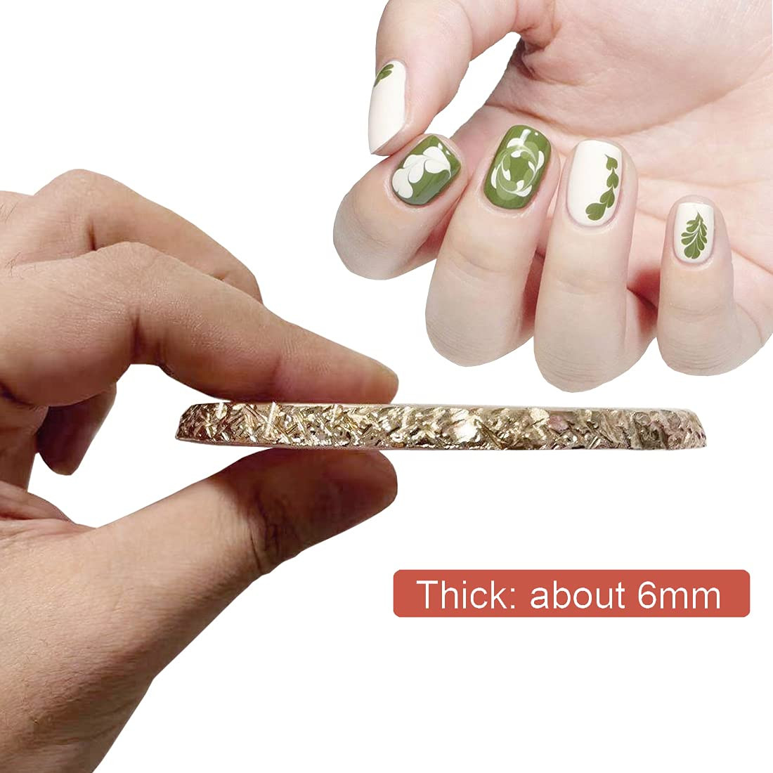 Resin Nail Art Palette, Nail Painting Mixed Color Palette, Gilded Edge Nail Gel