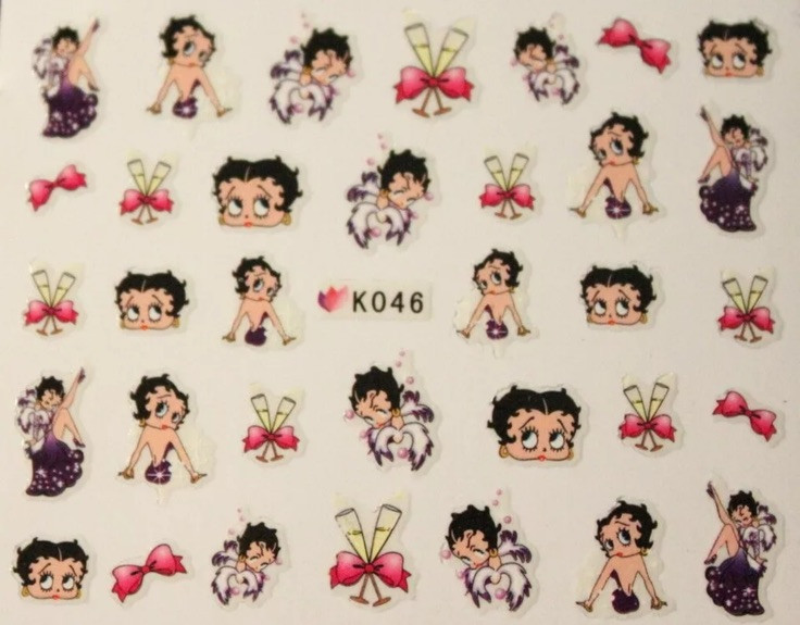 Betty Boop 3D Nail Art Sticker Decal USA Seller Free Fast Ship All SET 5 PCS