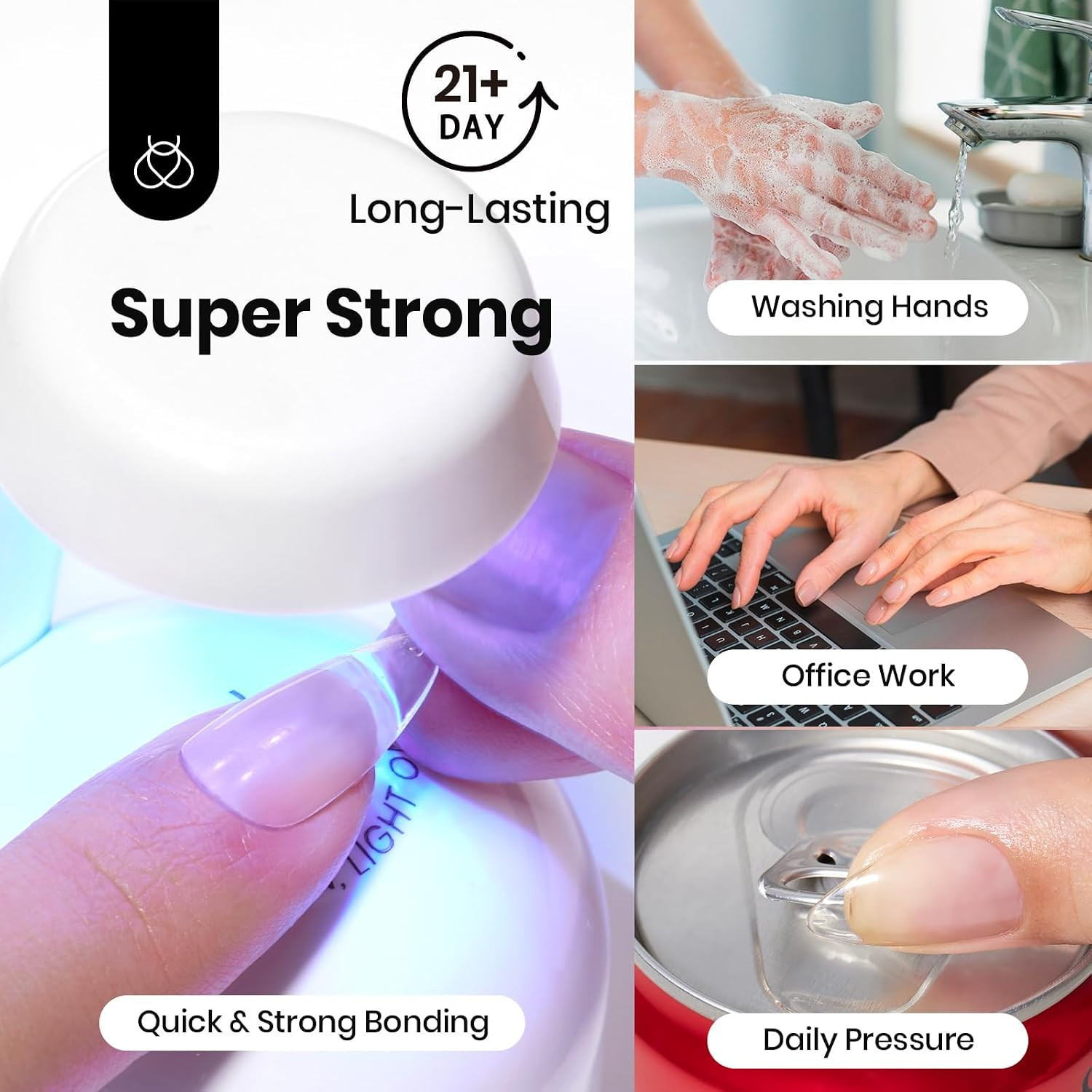 Beetles 2Pcs 15Ml Hema-Free Nail Glue Gel for Acrylic Nail Tips & Clear Press on