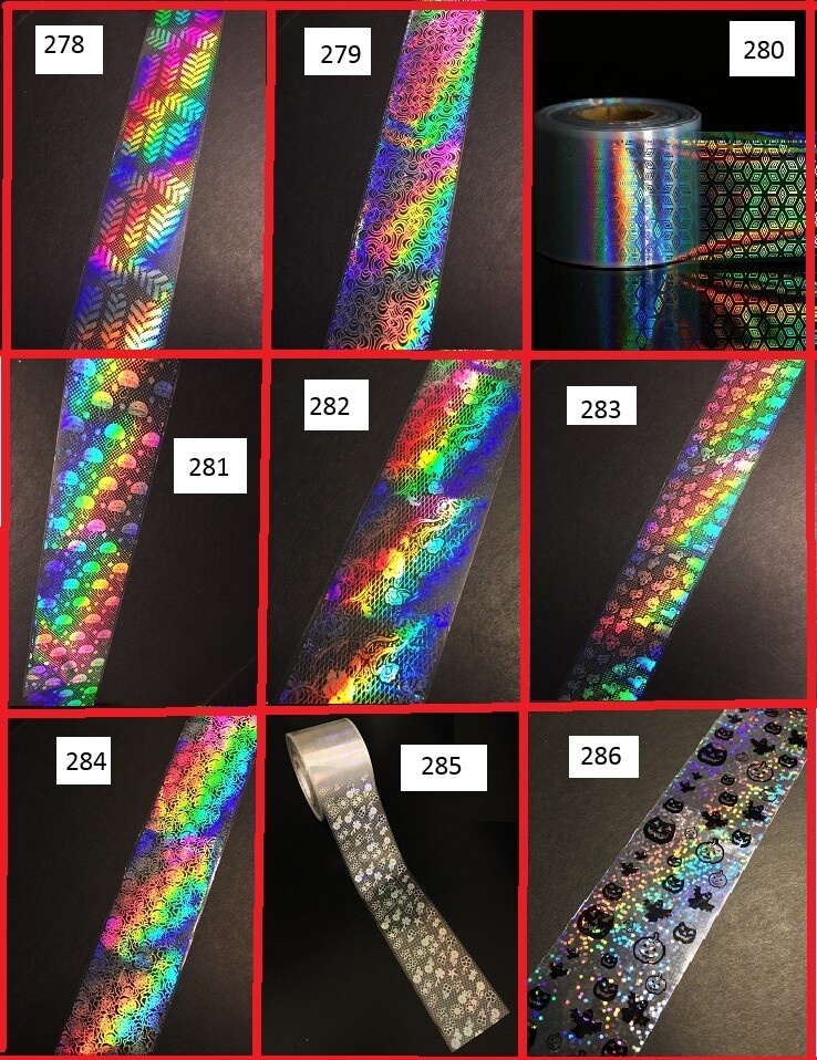 10- 50 Sheets Holographic Glitter Foil Nail Art Transfer Decor Tips Wraps Foil,