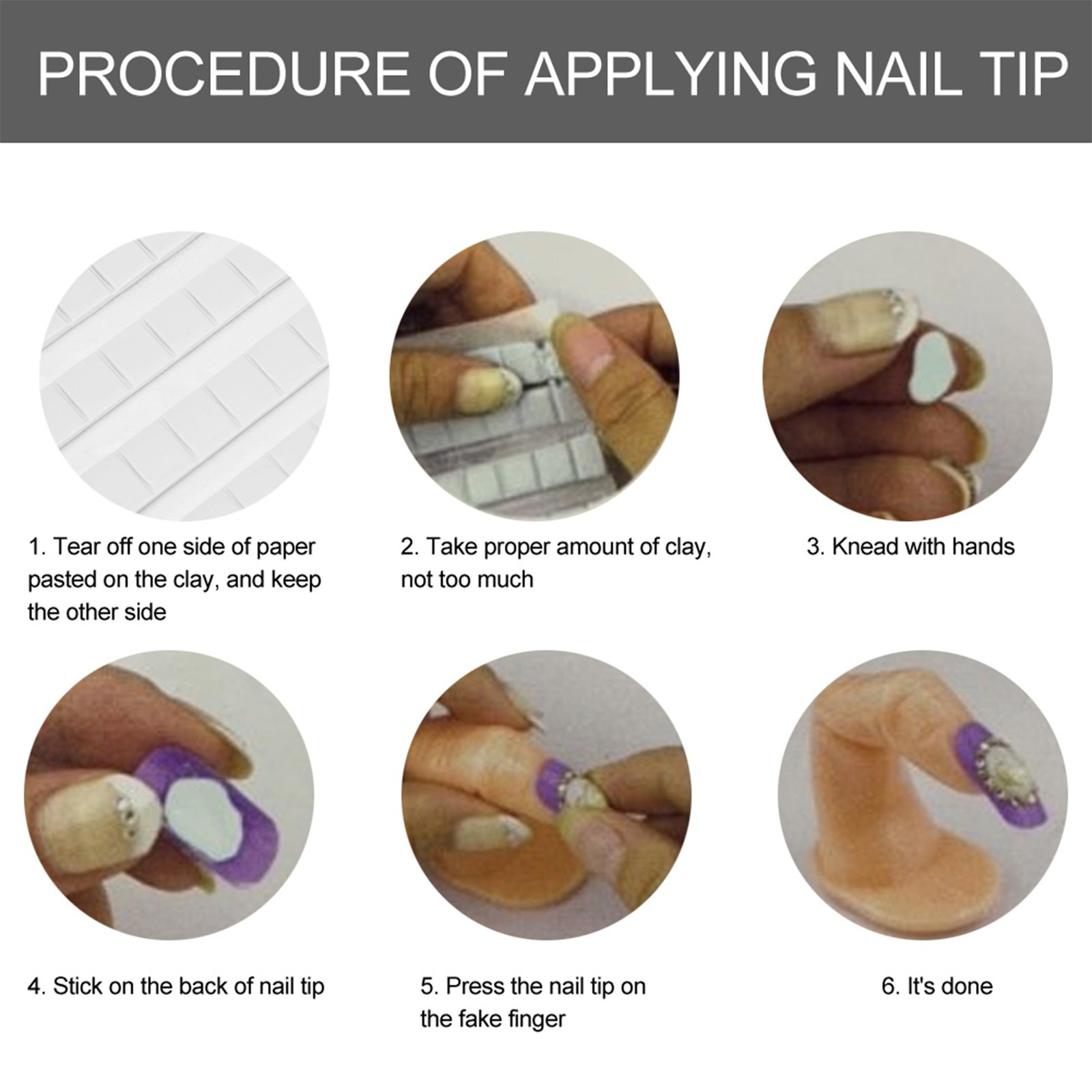 Nail Tip Display Stand Clay Nail Art Tool Decoration Fix Glue Manicure Clay SET