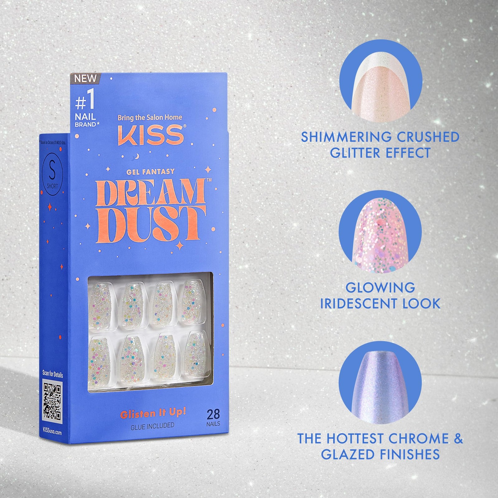 KISS Gel Fantasy, Press On Nails, Nail 31 Count (Pack of 1), 31 Piece Set